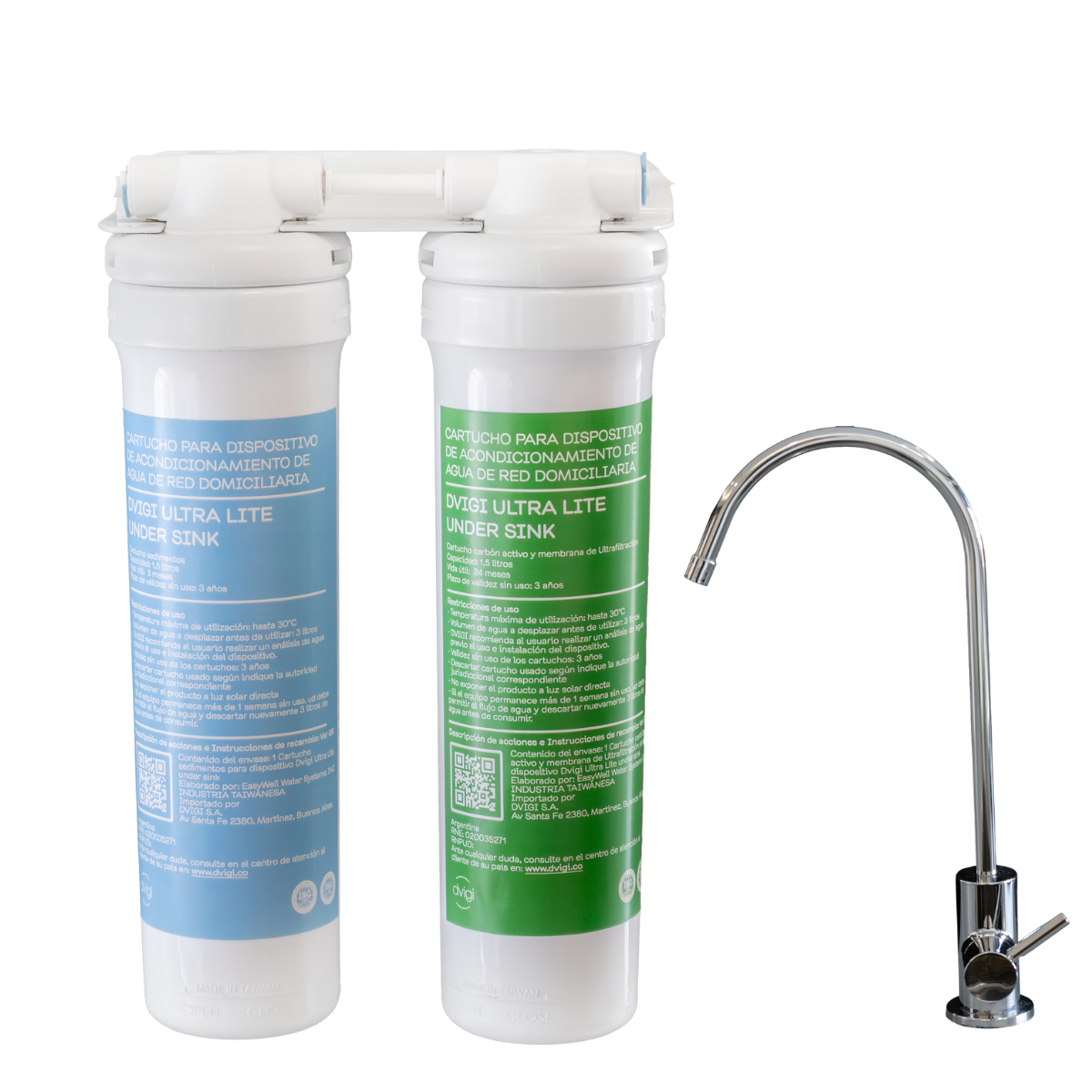 Filtro Purificador de Agua Bajo Mesa con Ultrafiltración 2 etapas UltraClear Dvigi