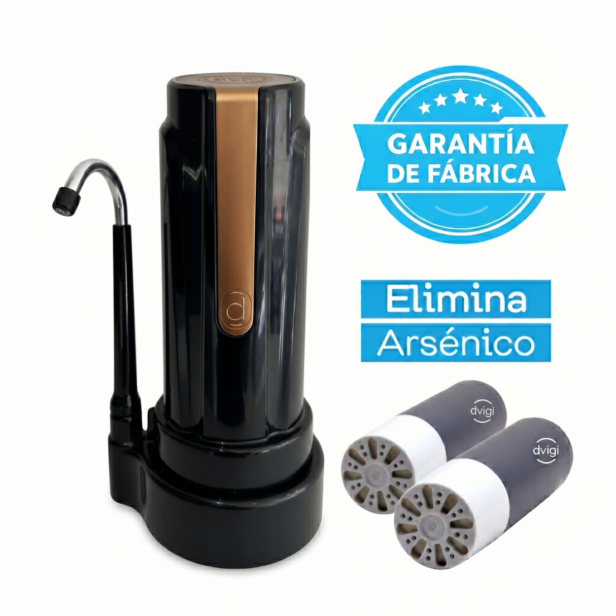 Filtro Purificador de Agua con Arsénico DVIGI AS PLUS + 2 Filtros Adicionales